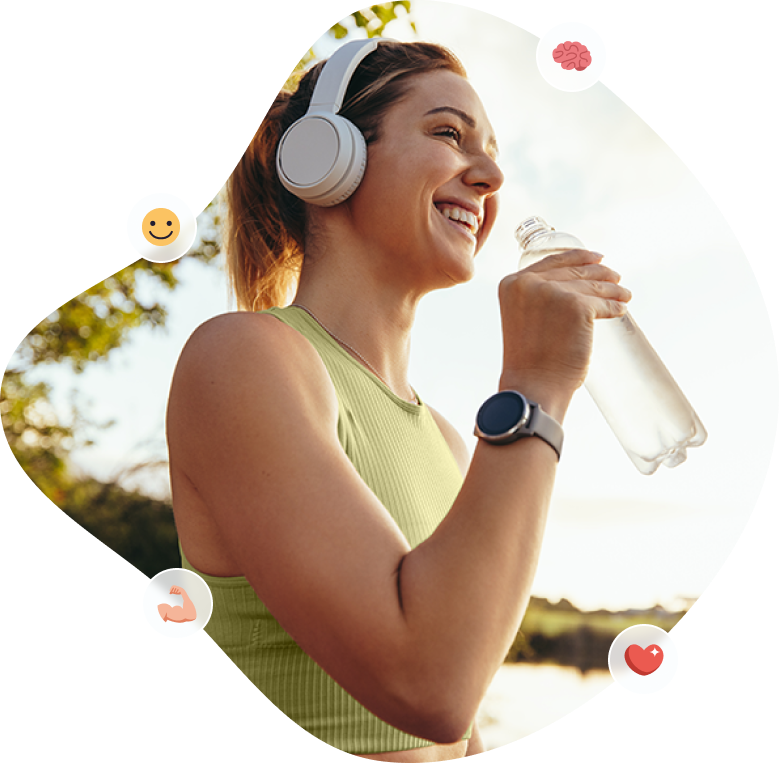 Woman enjoying Hydro Balance alkaline mineral water